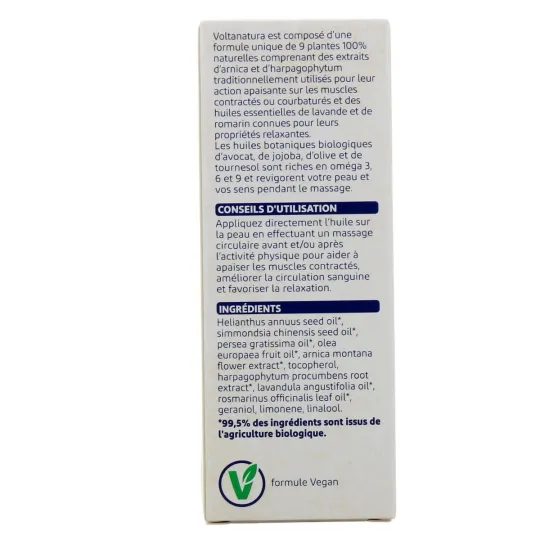 Voltanatura Huile de Massage Musculaire Bio 100ml
