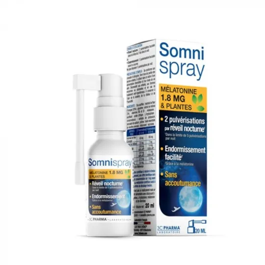 3C Pharma Somni Spray Mélatonine1.8mg &Plantes 20ml 3C Pharma Somni Spray Mélatonine1.8mg &Plantes 20ml