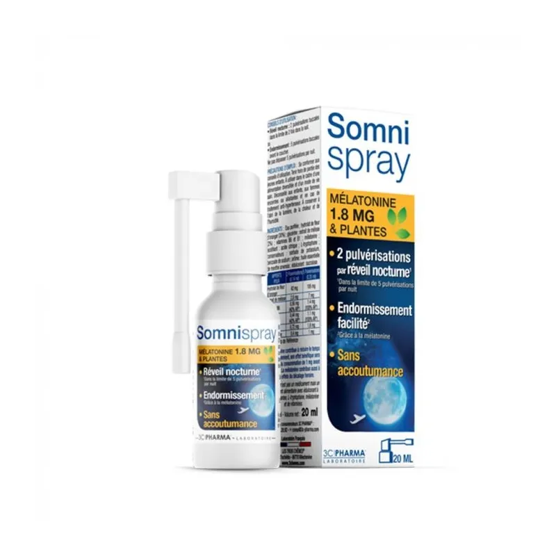 3C Pharma Somni Spray Mélatonine1.8mg &Plantes 20ml 3C Pharma Somni Spray Mélatonine1.8mg &Plantes 20ml