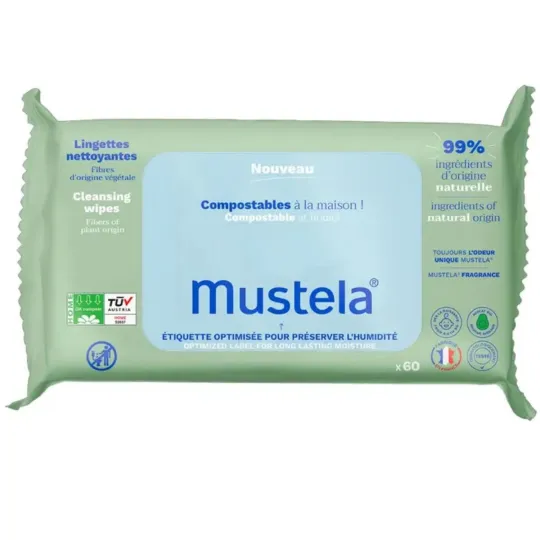 Mustela 60 Lingettes Nettoyantes Compostables Mustela 60 Lingettes Nettoyantes Compostables
