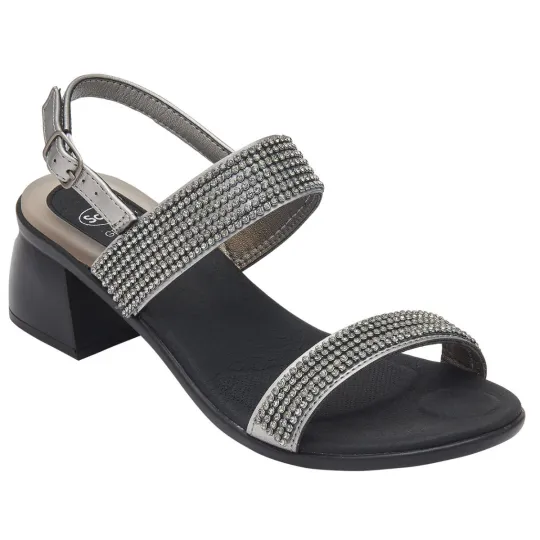 Scholl Sandale Elysées Strass Etain Scholl Sandale Elysées Strass Etain