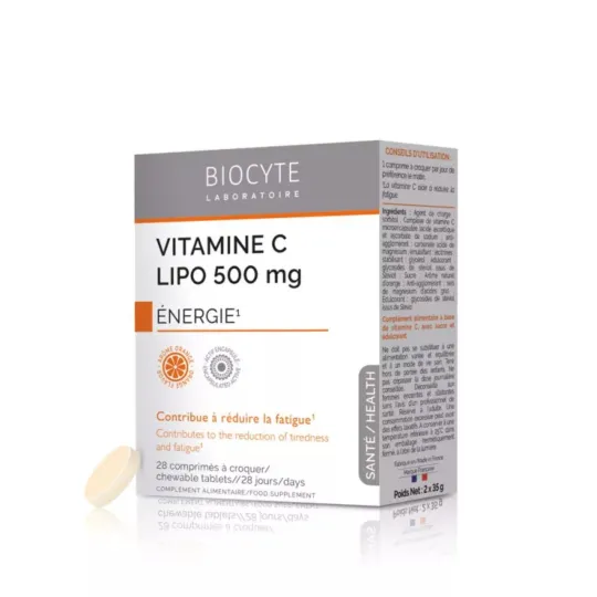 Biocyte Vitamine C Lipo 500mg 28 comprimés à croquer Biocyte Vitamine C Lipo 500mg 28 comprimés à croquer