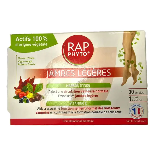 RAP Phyto Jambes Légères 30 Gélules RAP Phyto Jambes Légères 30 Gélules