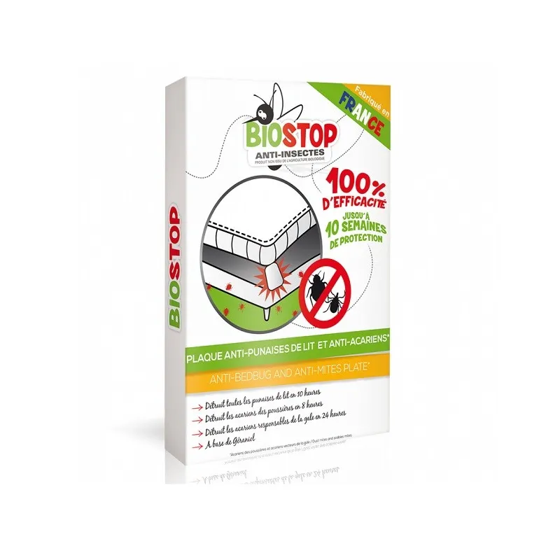 Biostop Anti-insectes Plaquette Punaises de Lit-Acariens