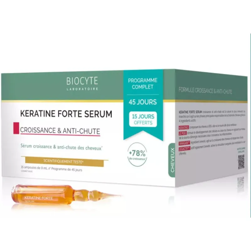 Biocyte Keratine Forte Sérum 15 Ampoules dont 5 OFFERTES