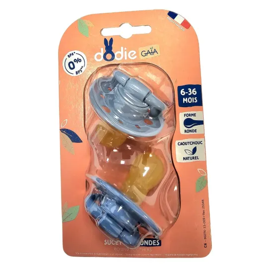 Dodie 2 Sucettes Anatomiques 6-36 Mois Gaïa Bleu Dodie 2 Sucettes Anatomiques 6-36 Mois Gaïa Bleu