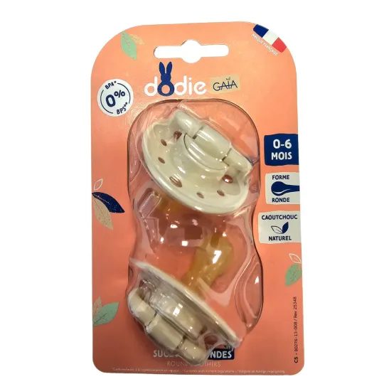 Dodie 2 Sucettes Anatomiques 6-36 Mois Gaïa Beige Dodie 2 Sucettes Anatomiques 6-36 Mois Gaïa Beige