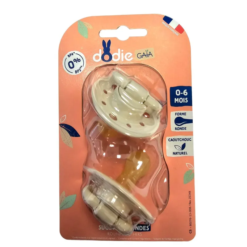 Dodie 2 Sucettes Anatomiques 6-36 Mois Gaïa Beige Dodie 2 Sucettes Anatomiques 6-36 Mois Gaïa Beige