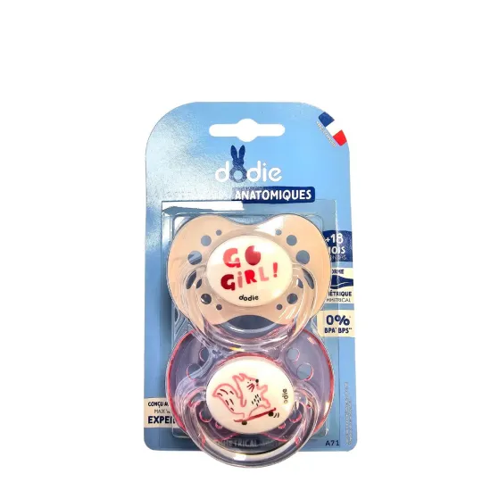 Dodie 2 Sucettes Anatomiques +18 Mois Rose Dodie 2 Sucettes Anatomiques +18 Mois Rose