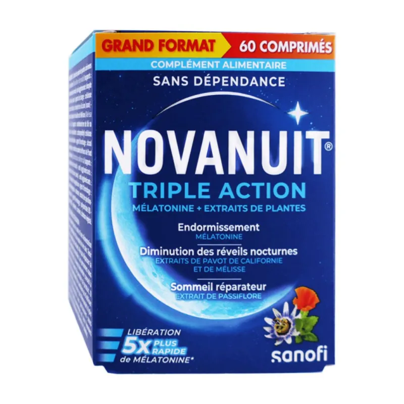 Novanuit Triple Action Grand Format 60 Comprimés Novanuit Triple Action Grand Format 60 Comprimés