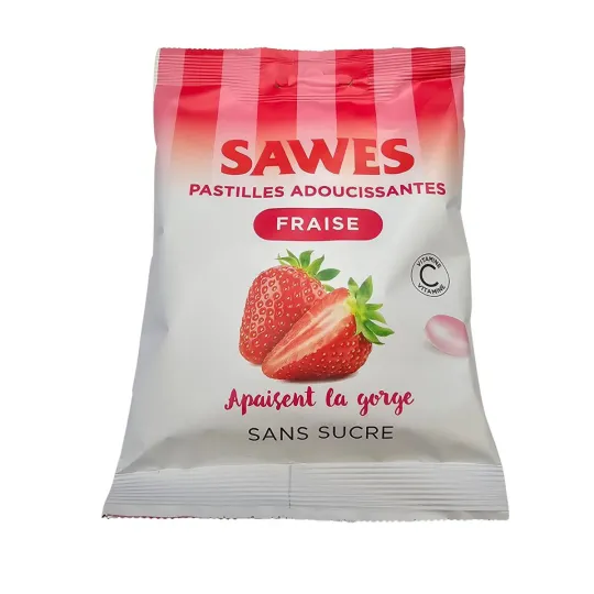 Sawes Pastilles Adoucissantes Fraise 50g Sawes Pastilles Adoucissantes Fraise 50g