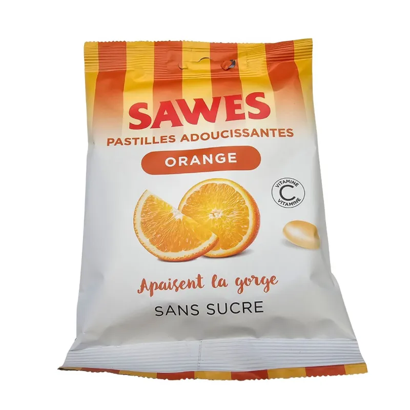 Sawes Pastilles Adoucissantes Orange 50g Sawes Pastilles Adoucissantes Orange 50g