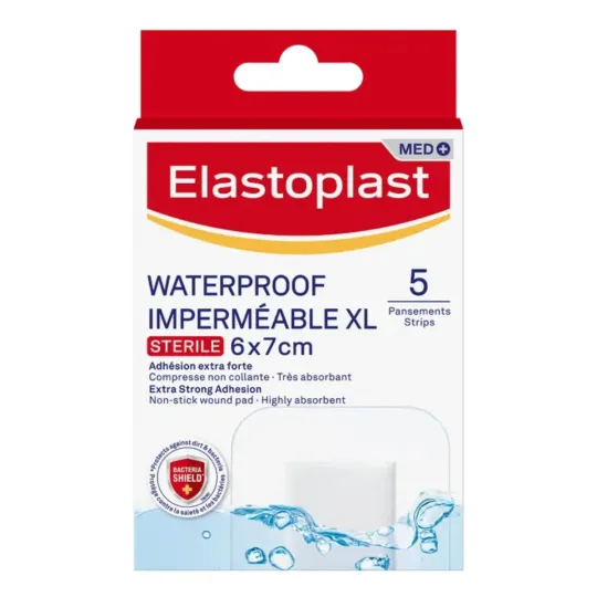 Elastoplast Waterproof XL 5 Pansements 6X7cm Elastoplast Waterproof XL 5 Pansements 6X7cm