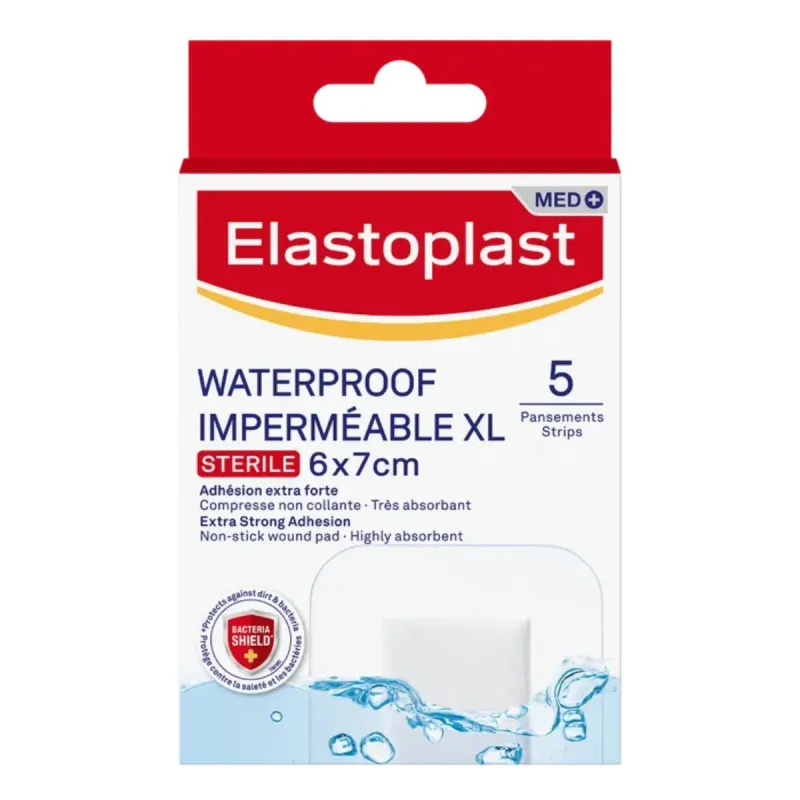 Elastoplast Waterproof XL 5 Pansements 6X7cm Elastoplast Waterproof XL 5 Pansements 6X7cm