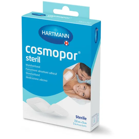 Hartmann Cosmopor Steril 5 pansements 7.2cm X 5cm Hartmann Cosmopor Steril 5 pansements 7.2cm X 5cm