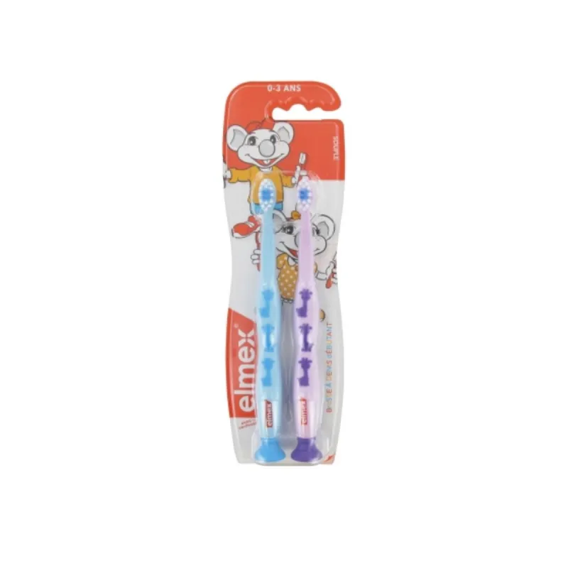 Elmex Brosses à Dents Souples Bébé 0-3 ans duo