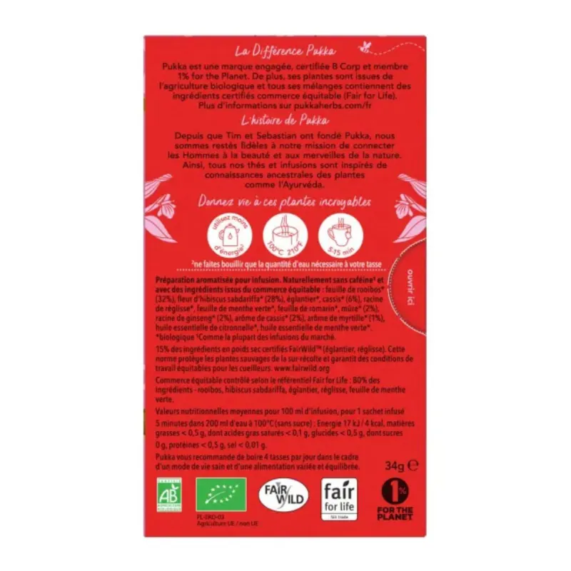 Pukka Détox de Fruits Rouges Bio 20 Sachets Pukka Détox de Fruits Rouges Bio 20 Sachets