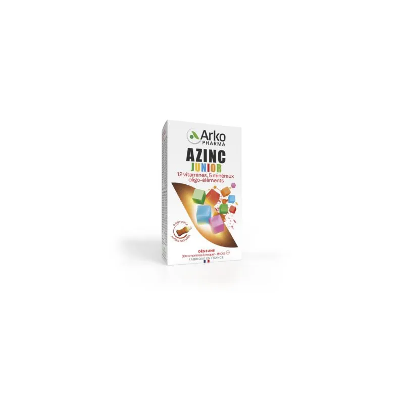 Arkopharma Azinc Junior Goût Cola 30 comprimés à croquer