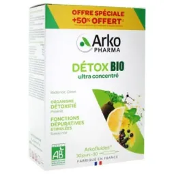 Arkofluides Détox Bio 20 ampoules +10 OFFERTES