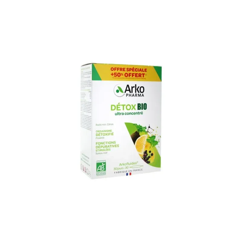 Arkofluides Détox Bio 20 ampoules +10 OFFERTES Arkofluides Détox Bio 20 ampoules +10 OFFERTES