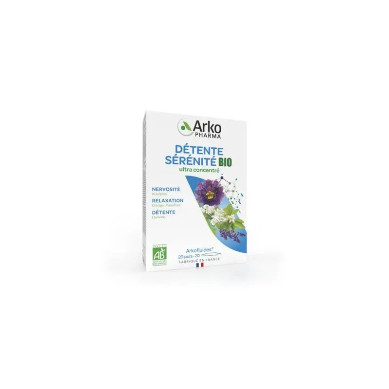Arkofluides Détente Sérénité Bio 20 Ampoules Arkofluides Détente Sérénité Bio 20 Ampoules