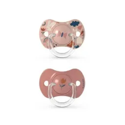 Suavinex 2 Sucettes Symétriques Silicone 0-6 mois -Forest Rose