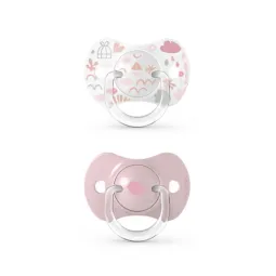 Suavinex 2 Sucettes Symétriques Silicone 0-6 mois -Memories Rose