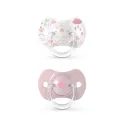 Suavinex 2 Sucettes Symétriques Silicone 0-6 mois -Memories Rose