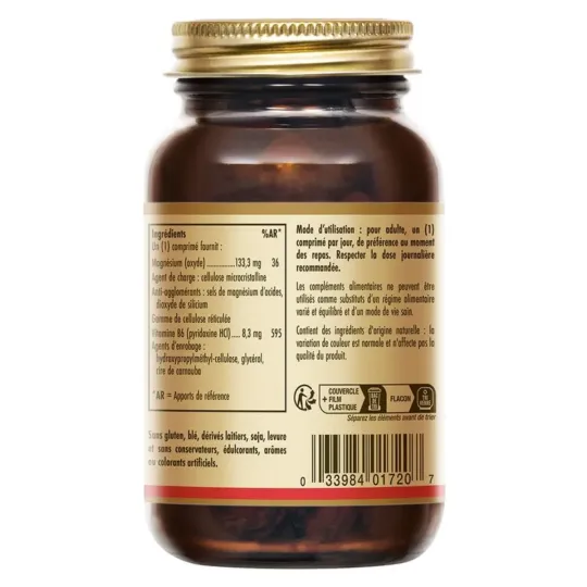 Solgar Magnésium et Vitamine B6 100 Comprimés