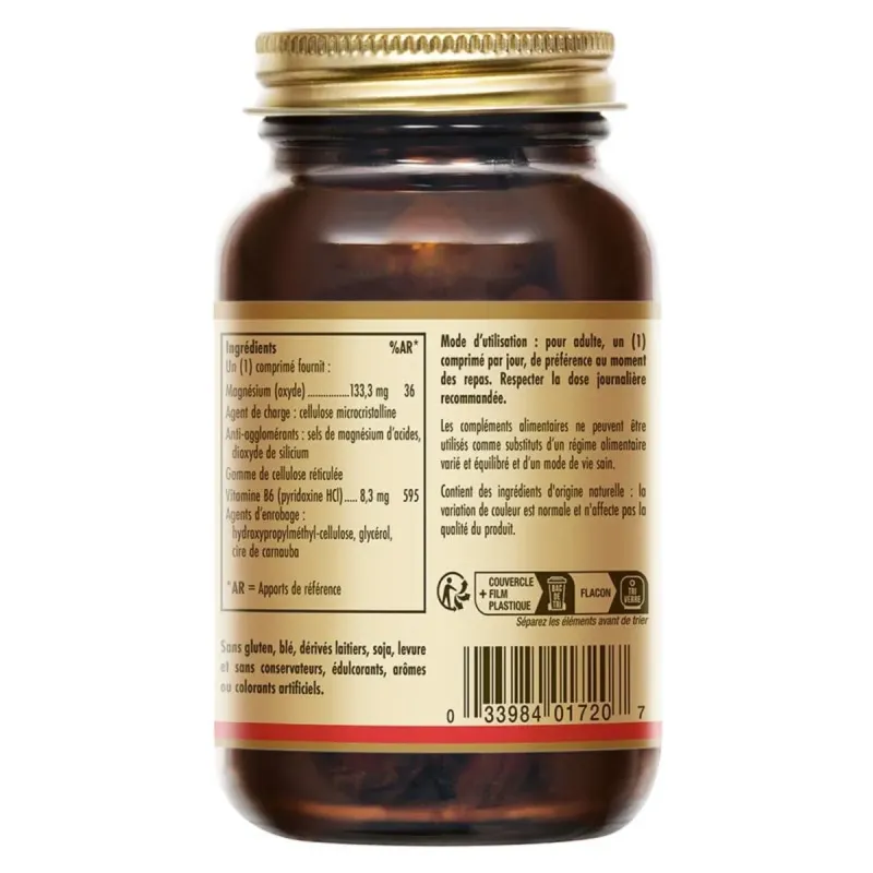 Solgar Magnésium et Vitamine B6 100 Comprimés