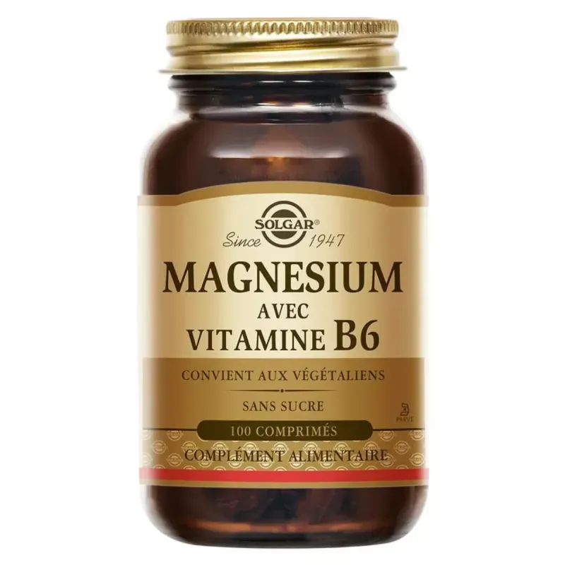Solgar Magnésium et Vitamine B6 100 Comprimés