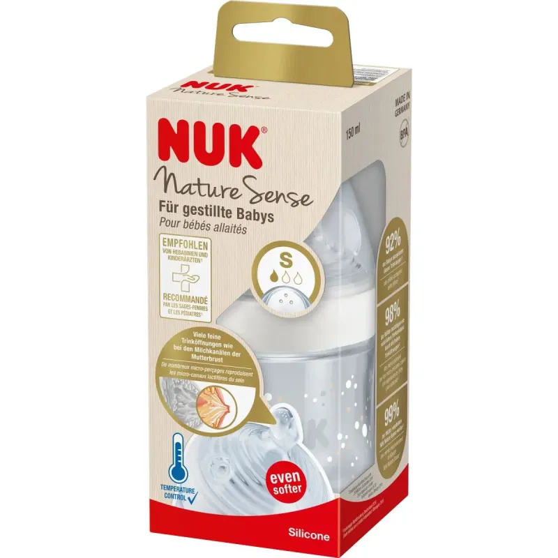 Nuk Nature Sens Biberon 150ml Taille S Blanc