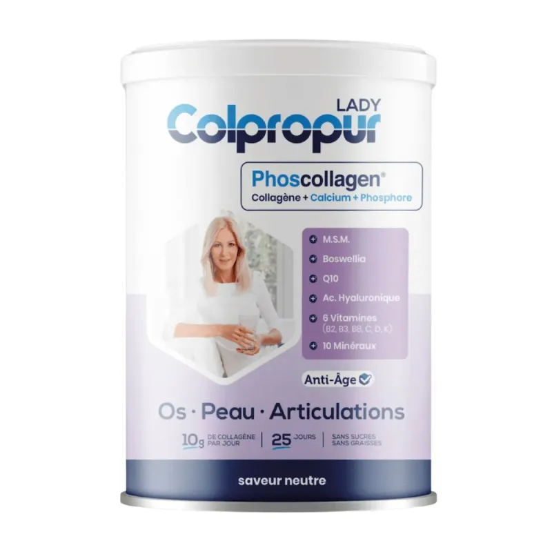 Colpropur Lady Anti-âge Os-Peau-Articulations Saveur Neutre 327.5g Colpropur Lady Anti-âge Os-Peau-Articulations Saveur Neutre 327.5g