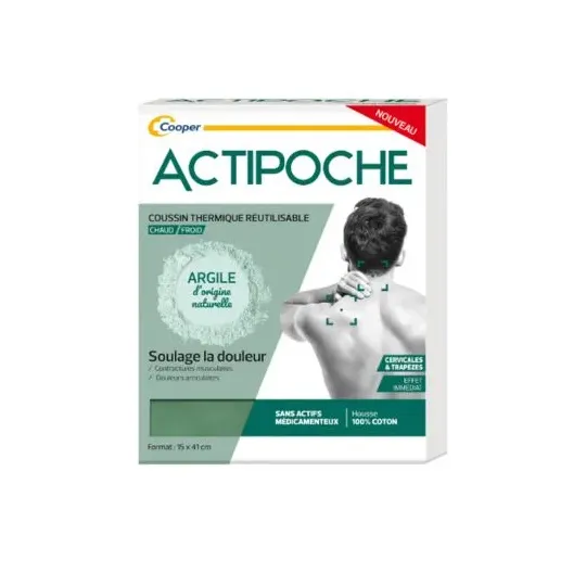 Actipoche Coussin Thermique Chaud Froid Cervicales Et Trapèzes 15x41cm