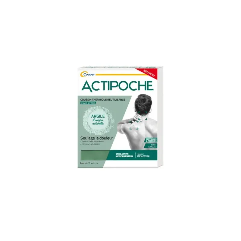Actipoche Coussin Thermique Chaud Froid Cervicales Et Trapèzes 15x41cm