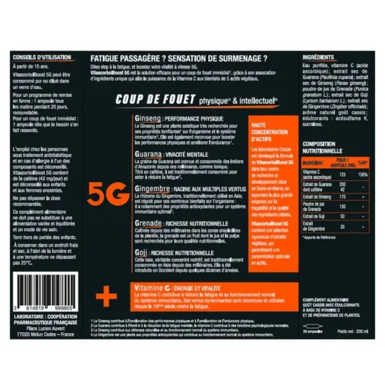 Vitascorbol Boost 5 G 20 Ampoules Vitascorbol Boost 5 G 20 Ampoules