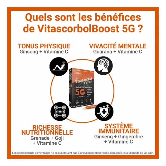Vitascorbol Boost 5 G 20 Ampoules Vitascorbol Boost 5 G 20 Ampoules