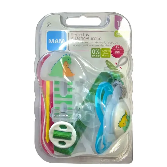Mam Sucette Perfect+Attache Sucette 18 mois et +-Poisson Mam Sucette Perfect+Attache Sucette 18 mois et +-Poisson