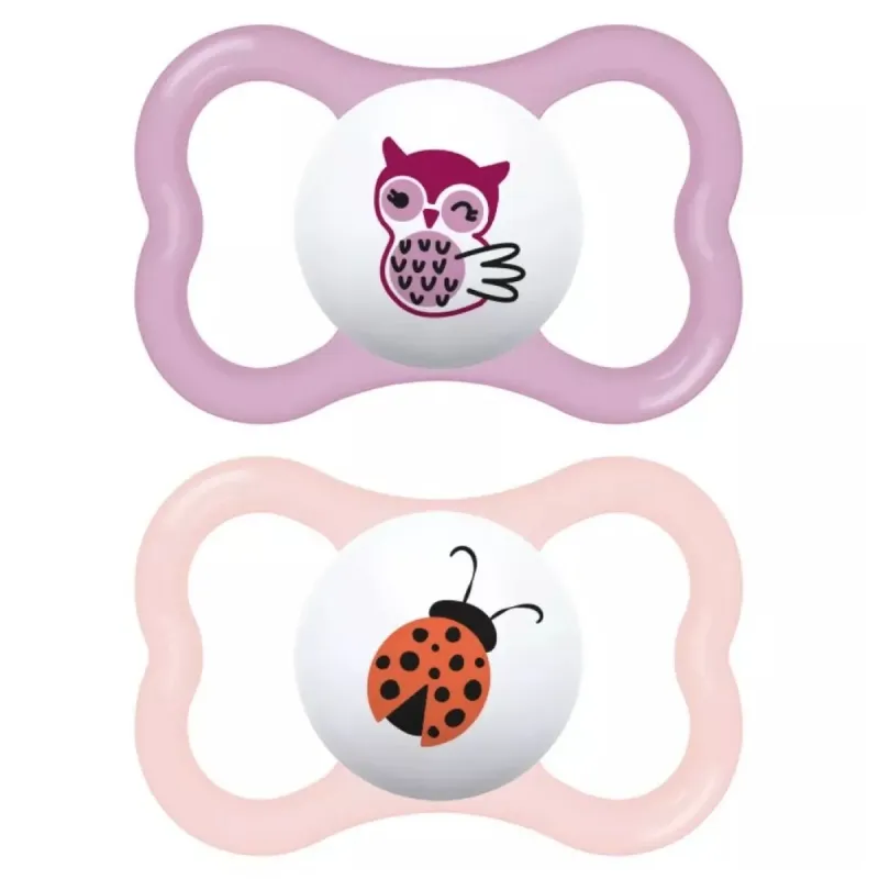 Mam 2 Sucettes Suprême Silicone + 6 mois X2-Hibou-coccinelle