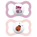 Mam 2 Sucettes Suprême Silicone + 6 mois X2-Hibou-coccinelle
