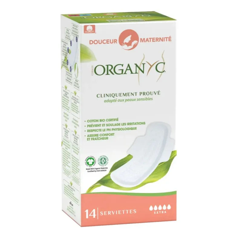 Organyc Douceur Maternité 14 Serviettes Extra