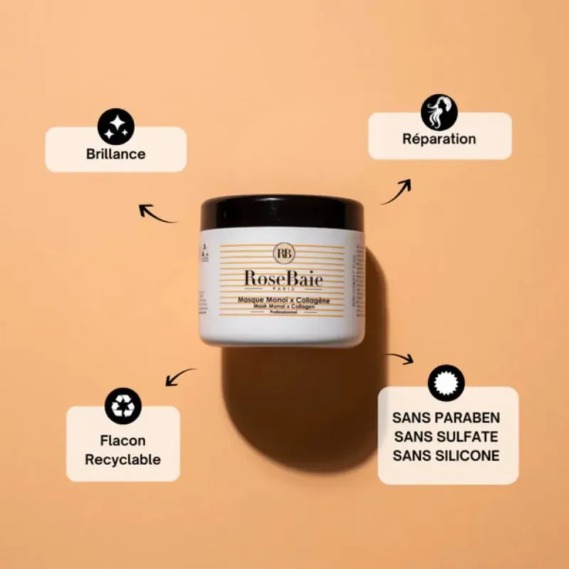 RoseBaie Monoï Collagène Masque 500ml RoseBaie Monoï Collagène Masque 500ml