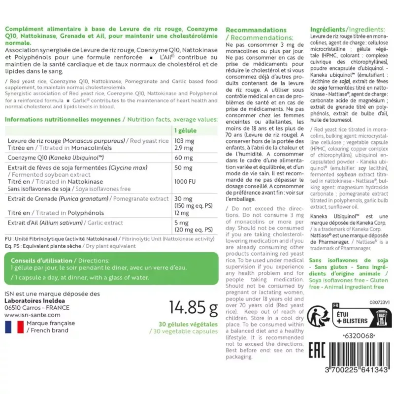 ISN Cholestil Equilibre Cholestérol 30 gélules