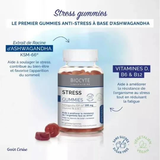 Biocyte Stress Gummies 60 Gommes Biocyte Stress Gummies 60 Gommes