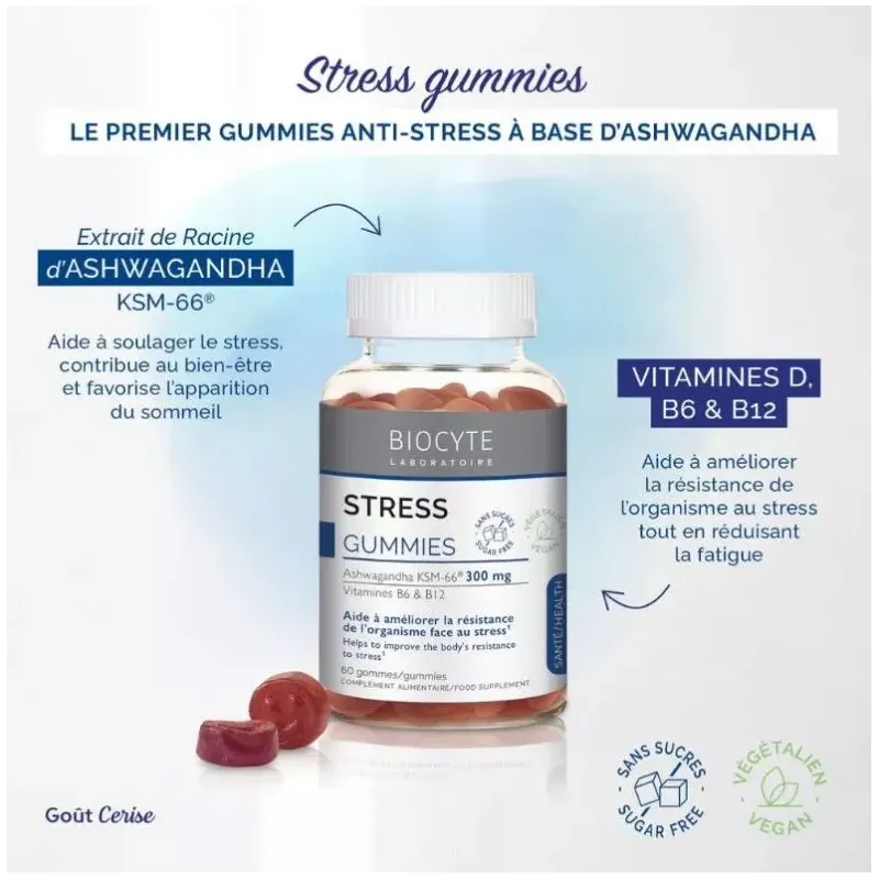 Biocyte Stress Gummies 60 Gommes Biocyte Stress Gummies 60 Gommes