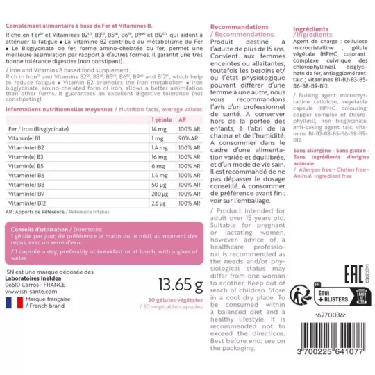 ISN Suplefer 30 Gélules