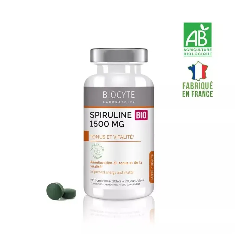 Biocyte Spiruline Bio 1500mg 60 comprimés Biocyte Spiruline Bio 1500mg 60 comprimés