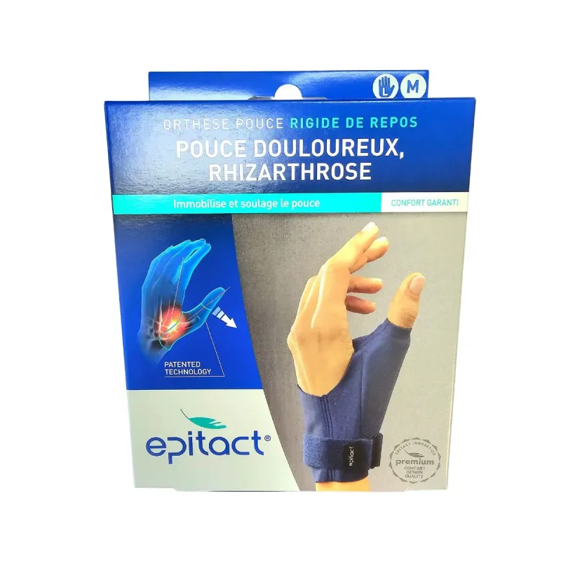 Epitact Orthèse Rigide de Repos Pouce Taille M Main Gauche