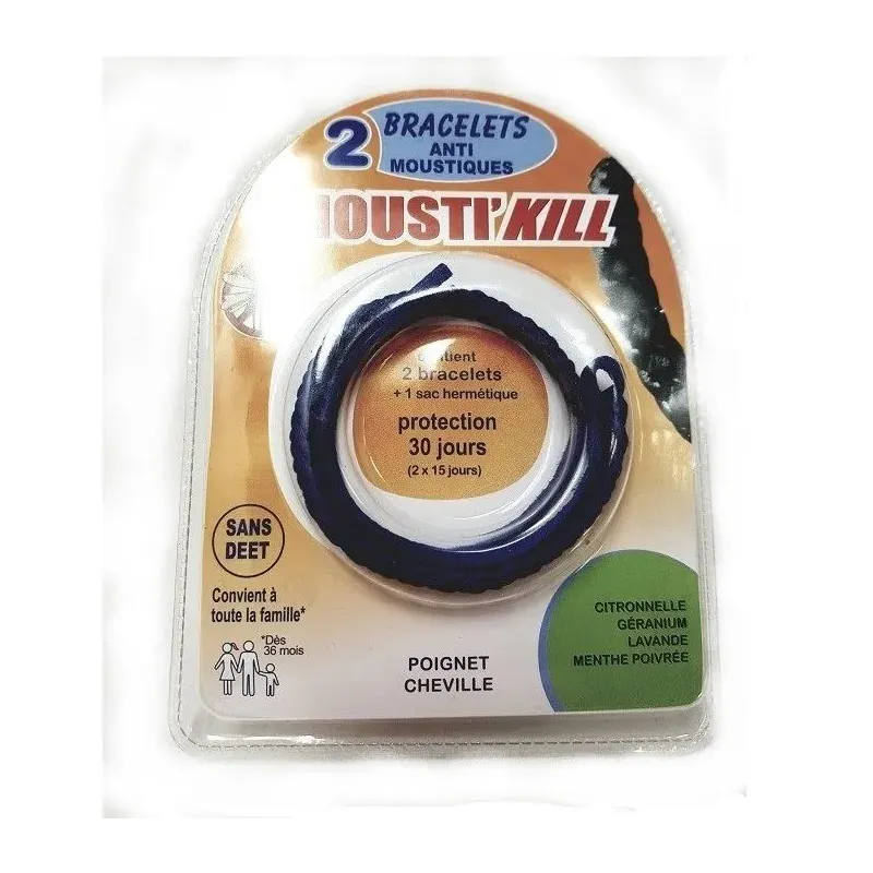 Mousti'Kill 2 Bracelets Anti-moustiques Mousti'Kill 2 Bracelets Anti-moustiques