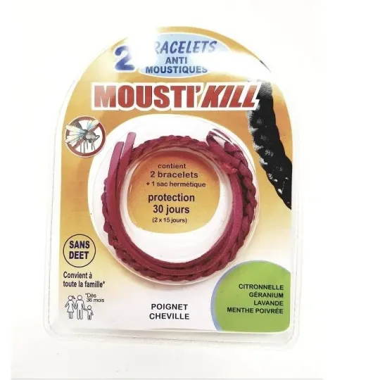 Mousti'Kill 2 Bracelets Anti-moustiques Mousti'Kill 2 Bracelets Anti-moustiques